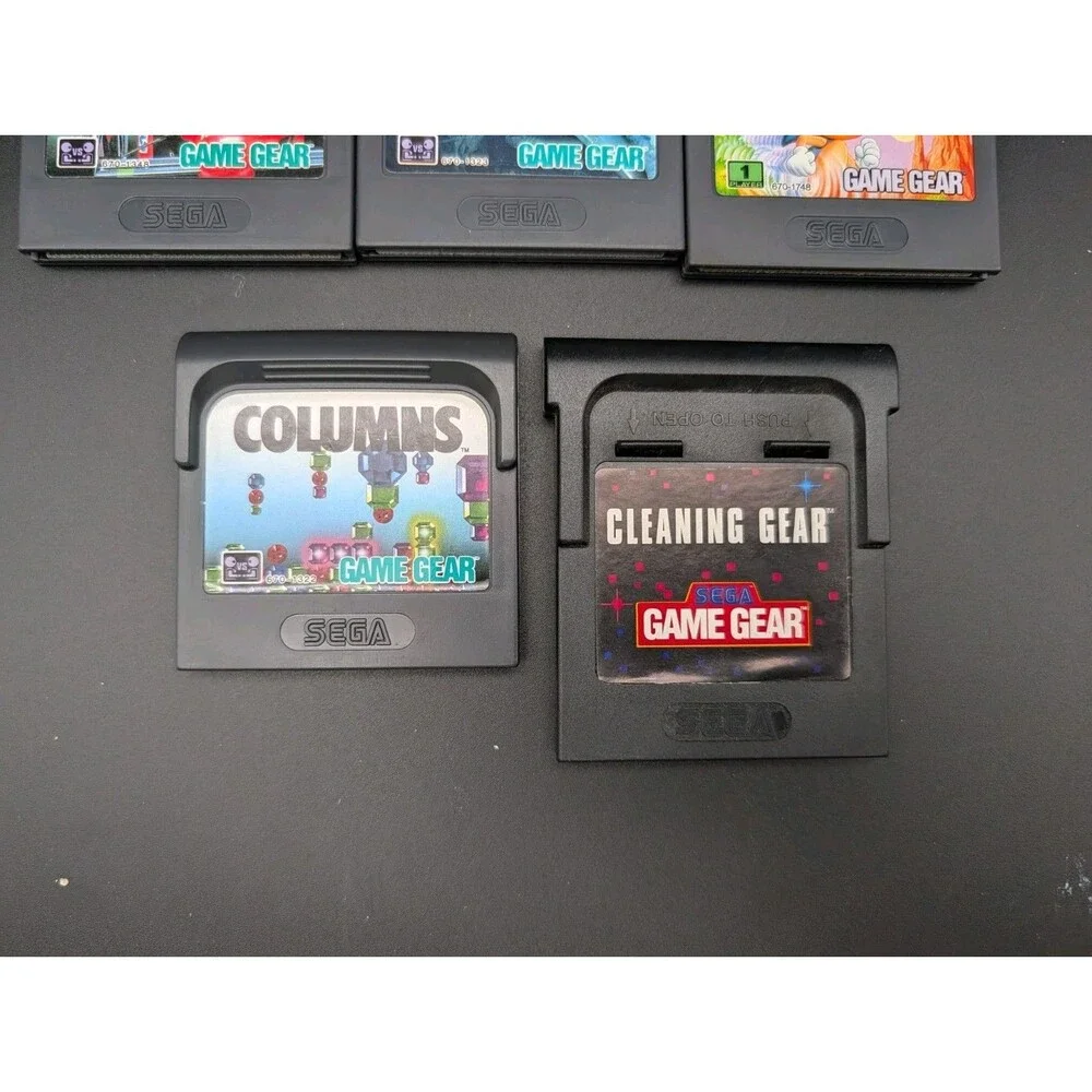 Sega Game Gear Lot of 5 Games 4 OEM Cases & Official Cleaner Sonic Columns G-LOC